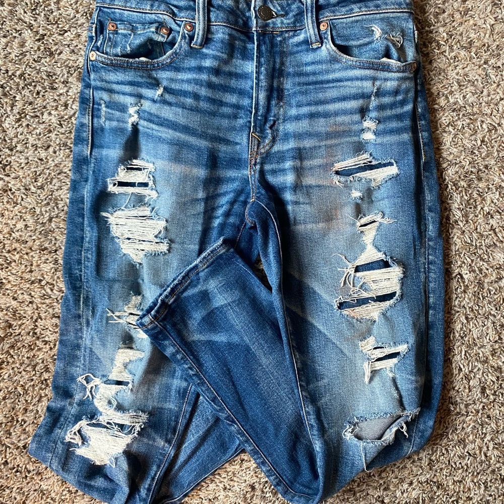 American Eagle Outfitters Blue Skinny Distressed Jeans Men’s